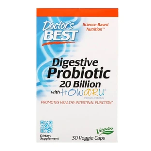 Пробіотики Digestive Probiotic Doctor's Best 20 МЛРД КУО 30 вегетаріанських капсул