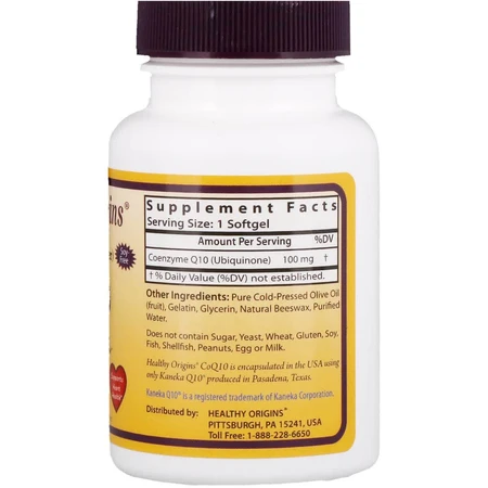 Коензим Q10 Kaneka (COQ10) Healthy Origins 100 мг 60 желатинових капсул: ціни та характеристики