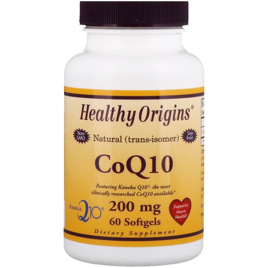 Коэнзим Q10 Kaneka (COQ10) Healthy Origins 200 мг 60 желатиновых капсул: цены и характеристики