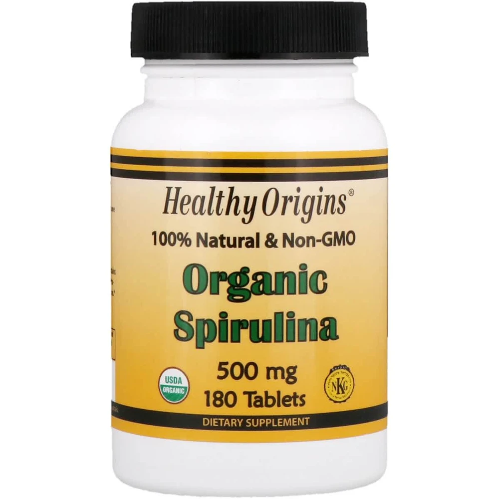 Органическая спирулина Organic Spirulina Healthy Origins 500 мг 180 таблеток: цены и характеристики
