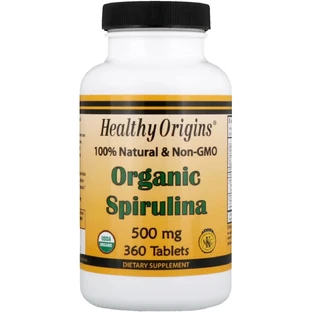 Органическая спирулина Organic Spirulina Healthy Origins 500 мг 360 таблеток