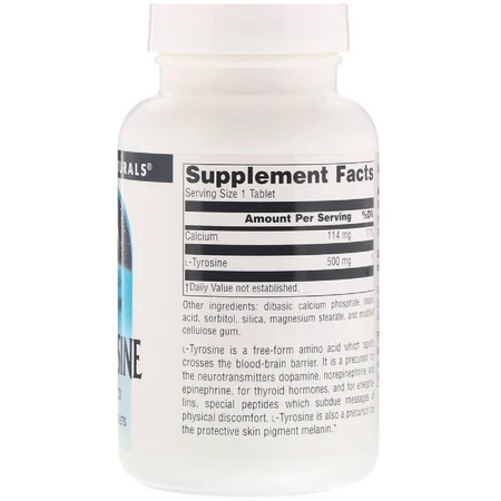L-Тирозин 500 мг L-Tyrosine Source Naturals 100 таблеток: цены и характеристики