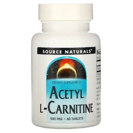 Ацетил-L-Карнітин 500 мг Acetyl L-Carnitine Source Naturals 60 таблеток