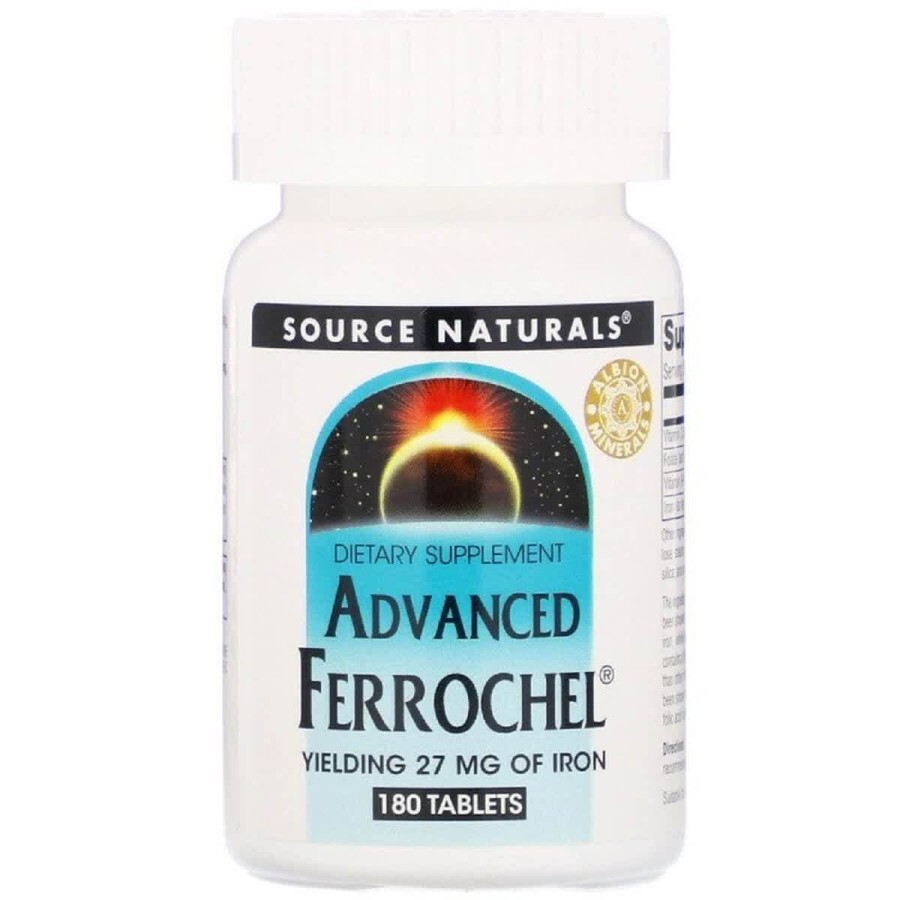 Залізо вдосконалена формула Advanced Ferrochel Source Naturals 180 таблеток: ціни та характеристики