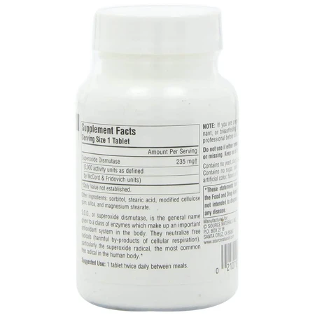 СОД Ферменти 235 мг SOD Source Naturals 180 таблеток: ціни та характеристики