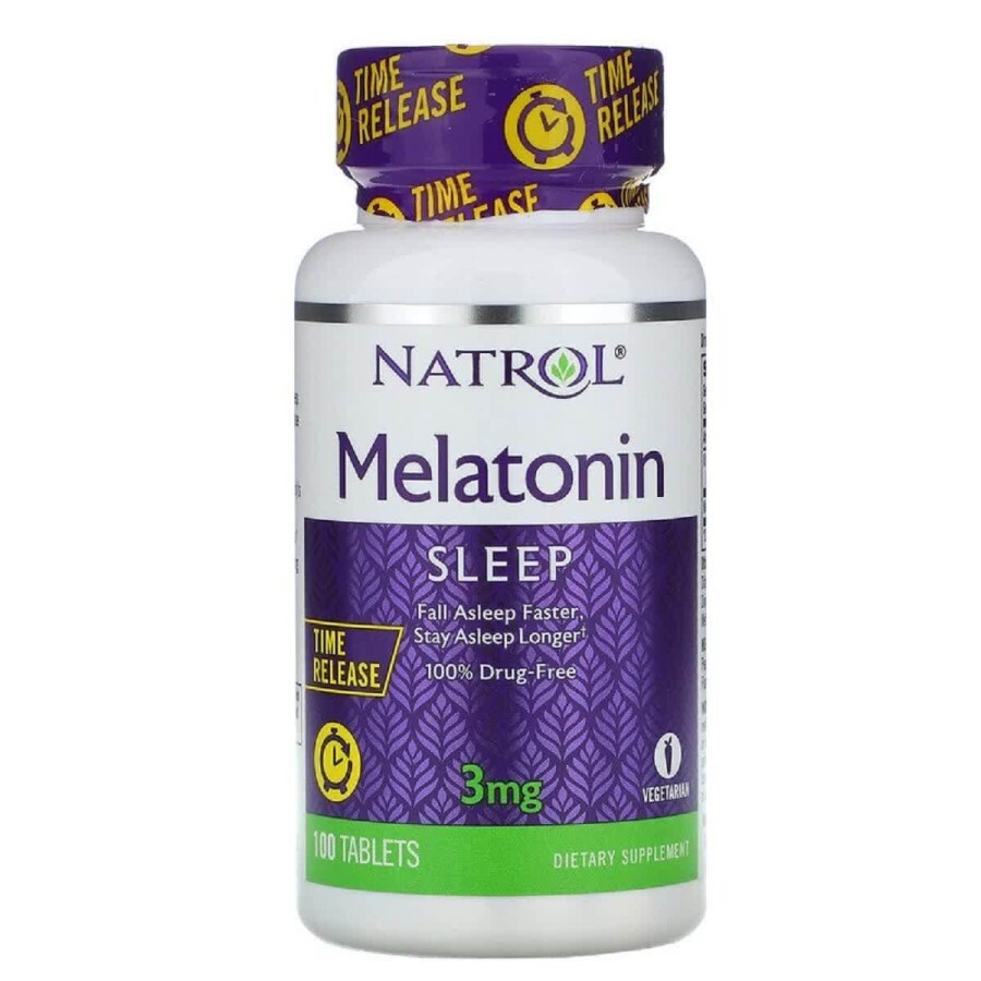 Мелатонін Повільне вивільнення Melatonin Time Release Natrol 3 мг 100 таблеток: ціни та характеристики