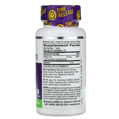 Мелатонин Медленное высвобождение Melatonin Time Release Natrol 3 мг 100 таблеток: цены и характеристики