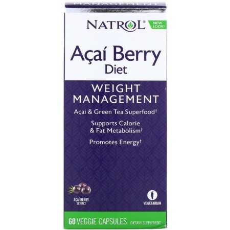 Комплекс дієтичні ягоди Асаї і Зелений чай для контролю ваги Natrol 60 рослинних капсул