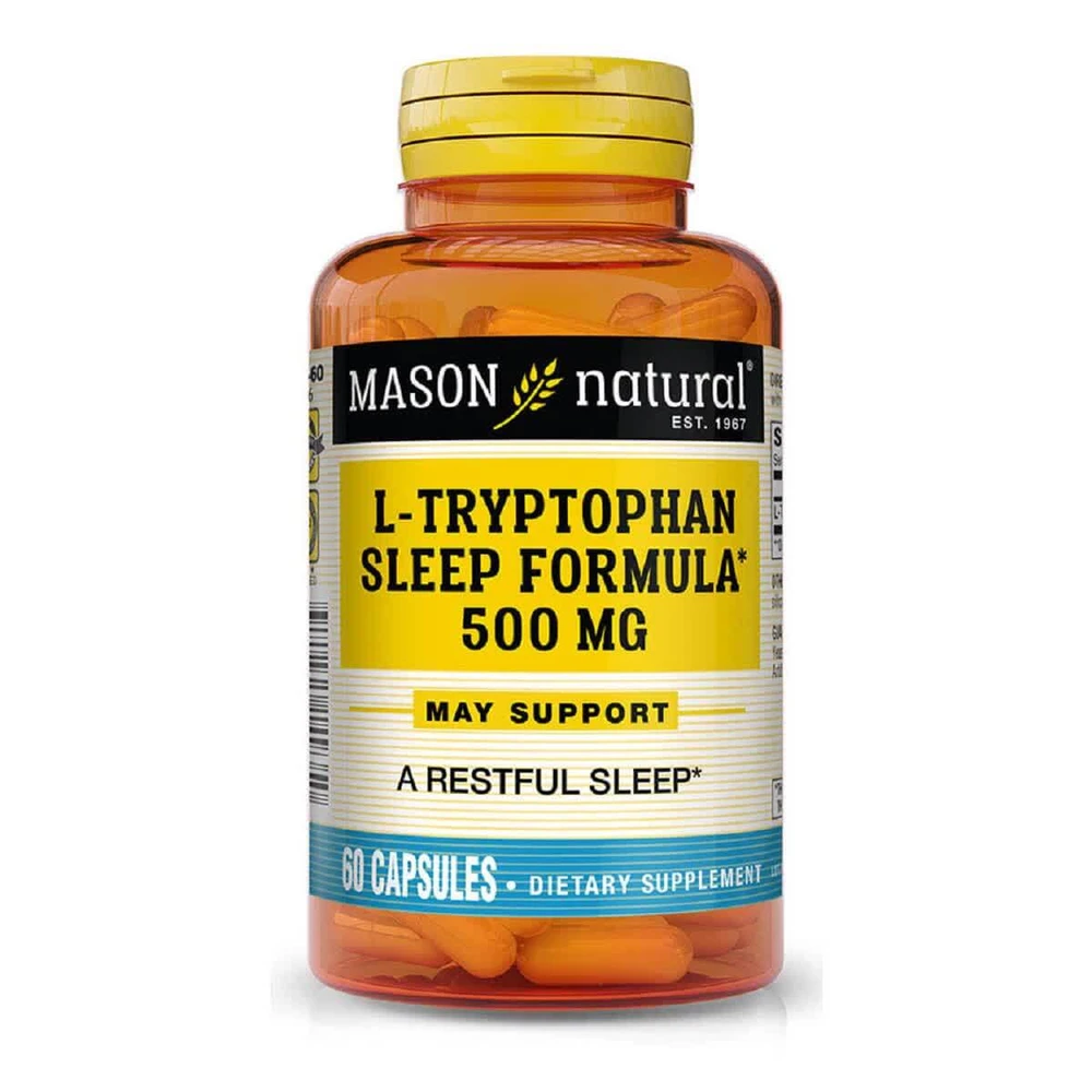 L-триптофан 500 мг Формула для сна L-Tryptophan Sleep Formula Mason Natural 60 капсул: цены и характеристики