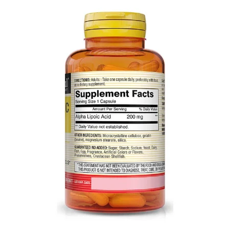 Альфа-липоевая кислота 200 мг Alpha Lipoic Acid Mason Natural 60 капсул : цены и характеристики