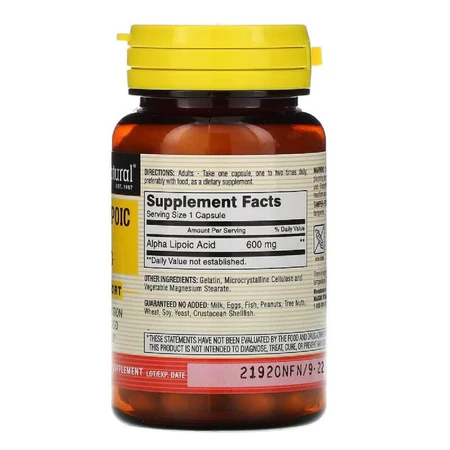 Альфа-липоевая кислота 600 мг Alpha-Lipoic Acid Mason Natural 30 капсул: цены и характеристики
