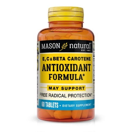 Антиоксидант Витамины A E C Vitamin E C & Beta Carotene Mason Natural 60 таблеток 