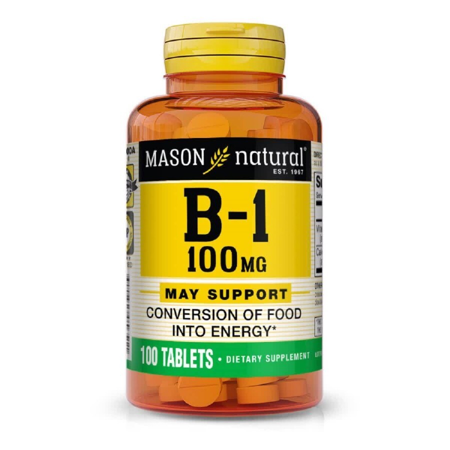 Вітамін B1 100 мг Mason Natural 100 таблеток: ціни та характеристики
