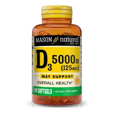 Вітамін D3 5000 МО Mason Natural 100 гелевих капсул