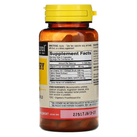 Вишневий екстракт 500 мг Tart Cherry Mason Natural 90 вегетаріанських капсул: ціни та характеристики