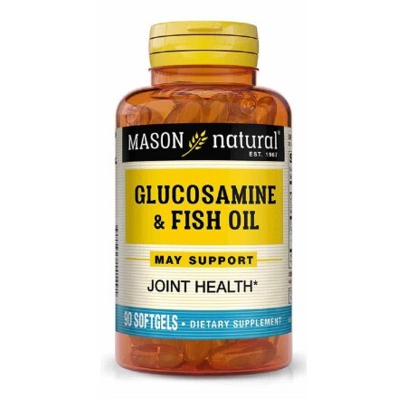 Глюкозамин и Рыбий жир Glucosamine & Fish Oil Mason Natural 90 гелевых капсул