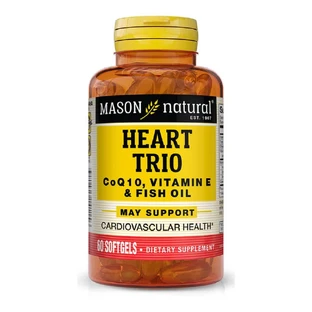 Здоров'я серця і судин Heart Trio CoQ10 Vitamin E & Fish Oil Mason Natural 60 гелевих капсул