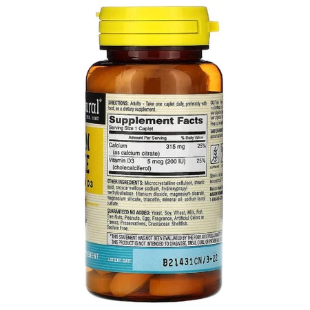 Цитрат Кальцію + Вітамін D3 Calcium Citrate Plus Vitamin D3 Mason Natural 60 капсул: ціни та характеристики