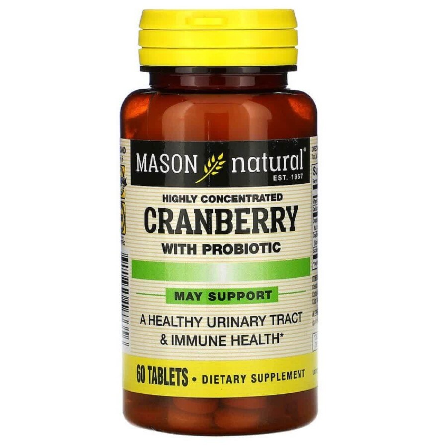 Журавлина з пробіотиком Cranberry with Probiotic Mason Natural 60 таблеток: ціни та характеристики