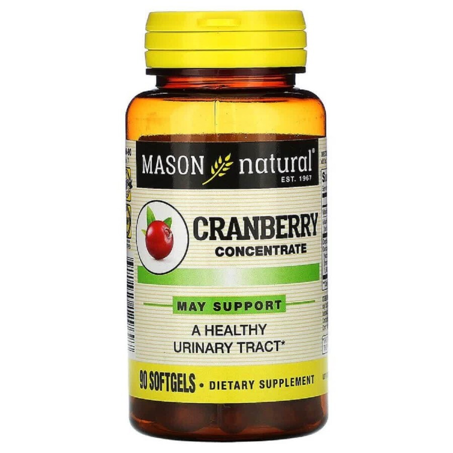 Клюквенный концентрат Cranberry Concentrate Mason Natural 90 гелевых капсул: цены и характеристики