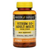 Мультивітаміни 50+ без заліза Vitrum 50+ Adult-Multi Iron Free Mason Natural 100 таблеток