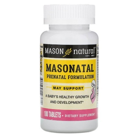 Мультивітаміни для вагітних Masonatal Prenatal Formulation Mason Natural 100 таблеток