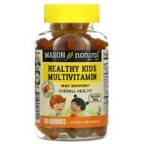 Мультивітаміни для дітей Kids Multivitamin Mason Natural 100 жувальних цукерок смак ананаса апельсина і полуниці