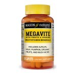 Мультивитамины с фруктами и овощами Megavite With Fruits&Veggies Multivitamin&Minerals Mason Natural 60 капсул: цены и характеристики
