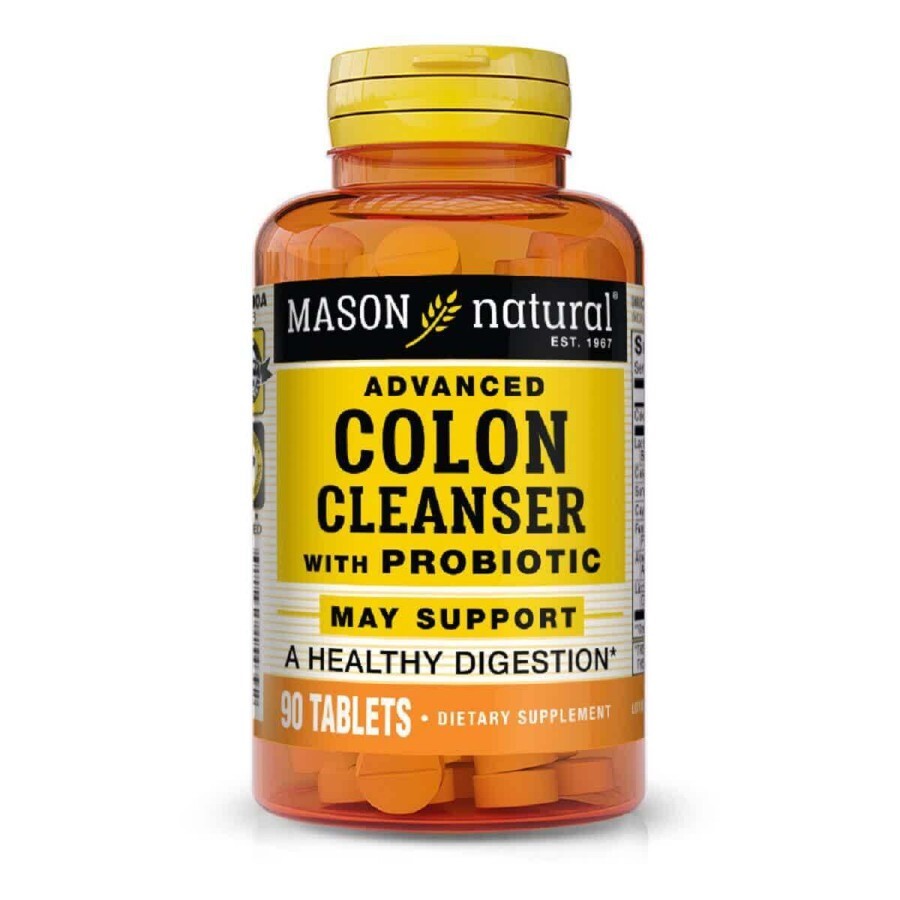 Очищення і детокс з пробіотиками Advanced Colon Cleanser With Probiotic Mason Natural 90 таблеток: ціни та характеристики