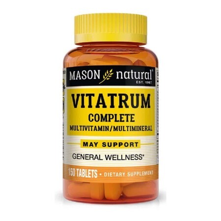 Полный Комплекс мультивитаминов и минералов Vitatrum Complete Multivitamin & Multimineral Mason Natural 150 таблеток