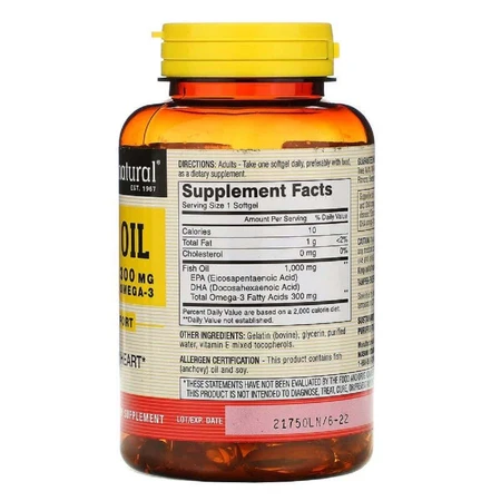Рыбий жир с Омега-3 Omega-3 Fish Oil Mason Natural 120 гелевых капсул: цены и характеристики