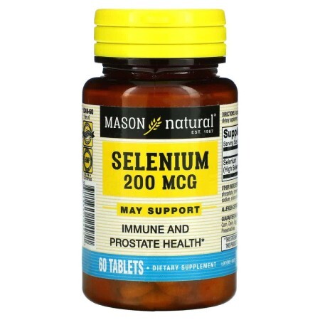 Селен 200 мкг Selenium Mason Natural 60 таблеток
