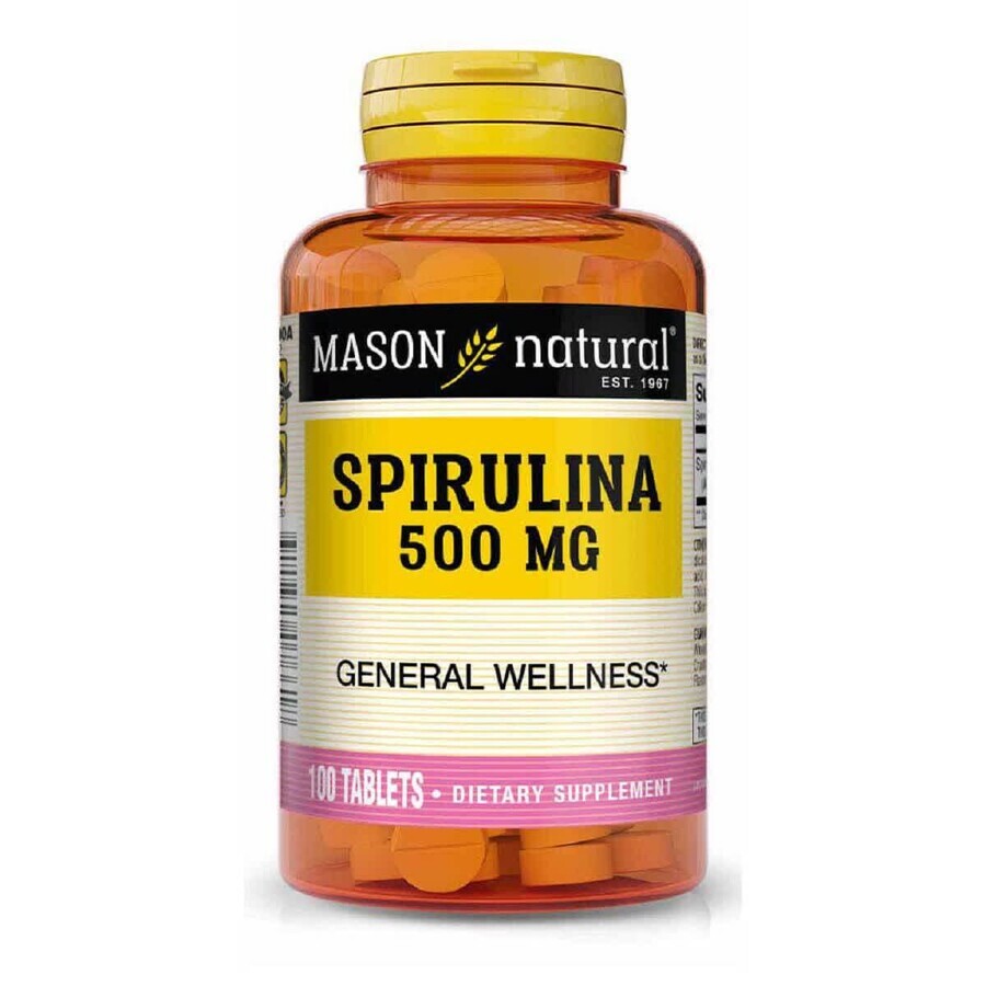 Спіруліна 500 мг Spirulina Mason Natural 100 таблеток: ціни та характеристики