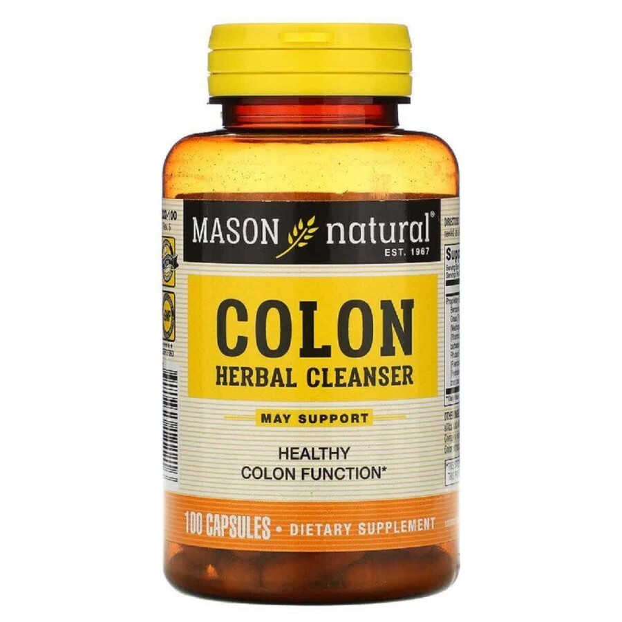 Трав'яна очищуюча суміш для кишківника Colon Herbal Cleanser Mason Natural 100 капсул: ціни та характеристики