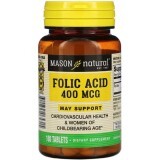 Фолиевая кислота 400 мкг Folic Acid Mason Natural 100 таблеток