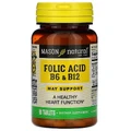 Фолиевая кислота B6 и B12 Folic Acid B6 & B12 Mason Natural 90 таблеток