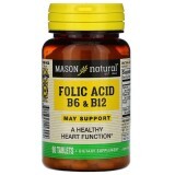 Фолієва кислота B6 і B12 Folic Acid B6 & B12 Mason Natural 90 таблеток