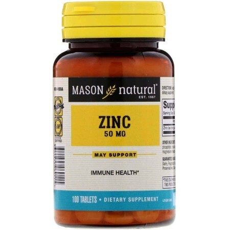 Цинк 50 мг Zinc Mason Natural 100 таблеток