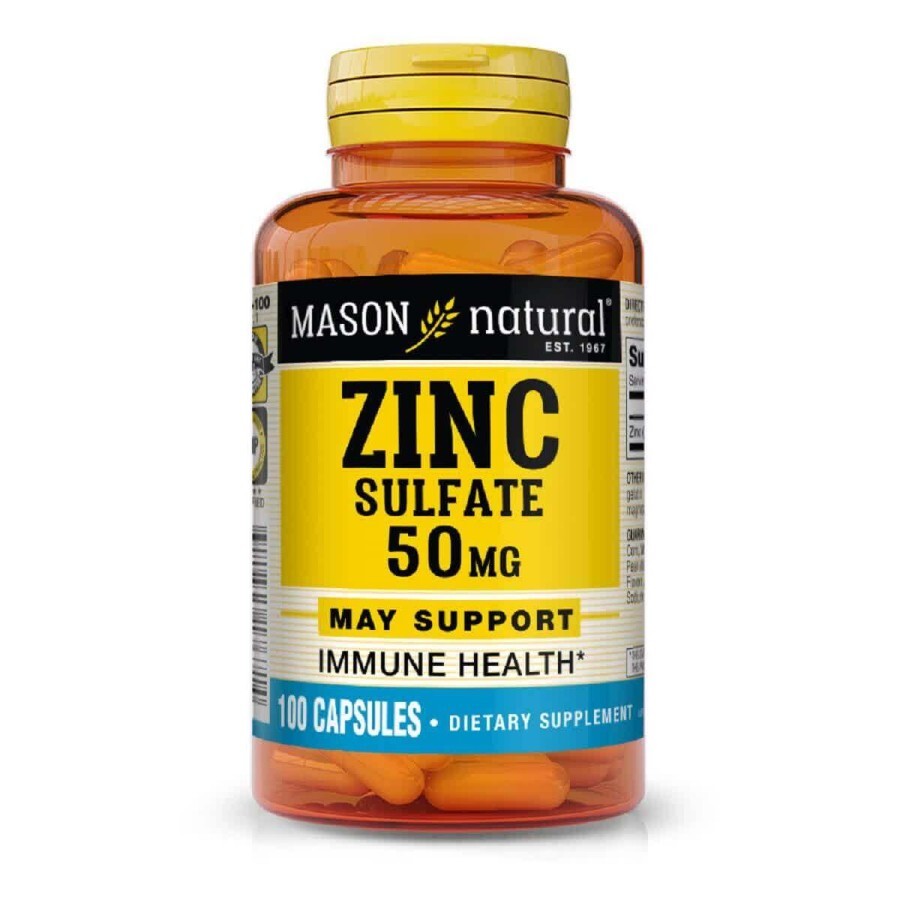 Цинку Сульфат 50 мг Zinc Sulfate Mason Natural 100 капсул: ціни та характеристики