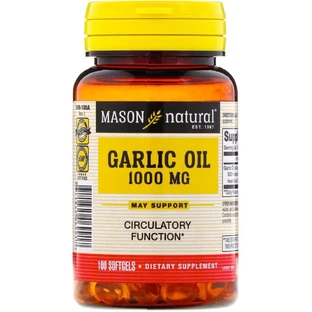 Чесночное масло 1000 мг Garlic Oil Mason Natural 100 гелевых капсул