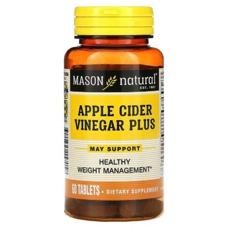 Яблочный уксус+ Apple Cider Vinegar Plus Mason Natural 60 таблеток