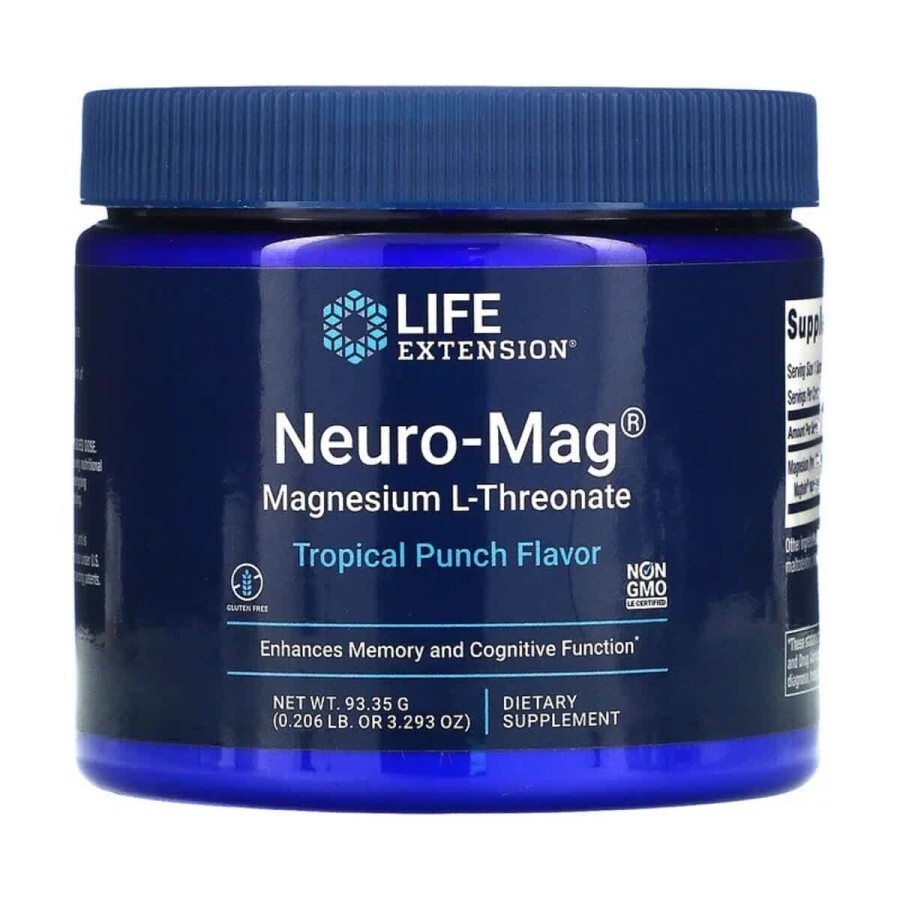 Магний L-Треонат вкус тропического пунша Neuro-Mag Life Extension 9335 г (3293 унции): цены и характеристики