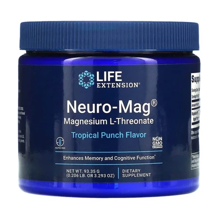 Магній L-Треонат смак тропічного пуншу Neuro-Mag Life Extension 9335 гр (3293 унції): ціни та характеристики