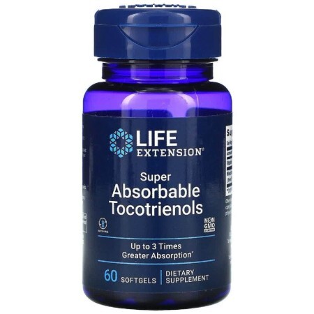 Вітамін Е Супер абсорбуючі Токотрієноли Super Absorbable Tocotrienols Life Extension 60 капсул