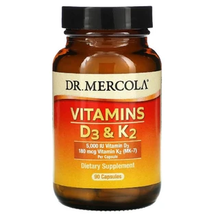 Вітаміни D3 і K2 5000 МО Vitamins D3 & K2 Dr. Mercola 90 капсул
