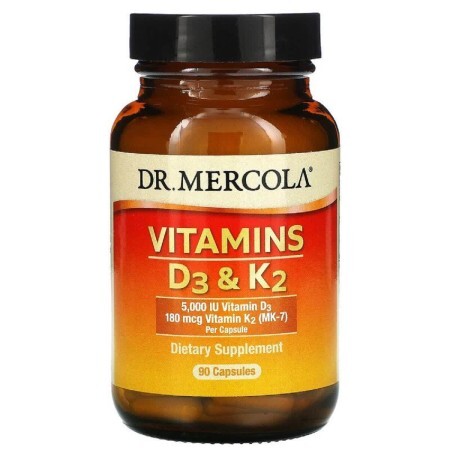Витамины D3 и K2 5000 МЕ Vitamins D3 & K2 Dr. Mercola 90 капсул