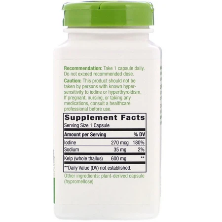 Ламинария Kelp Nature's Way 600 мг 180 капсул: цены и характеристики