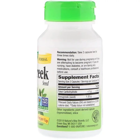 Пажитник Fenugreek Seed Nature's Way 610 мг 100 капсул: цены и характеристики