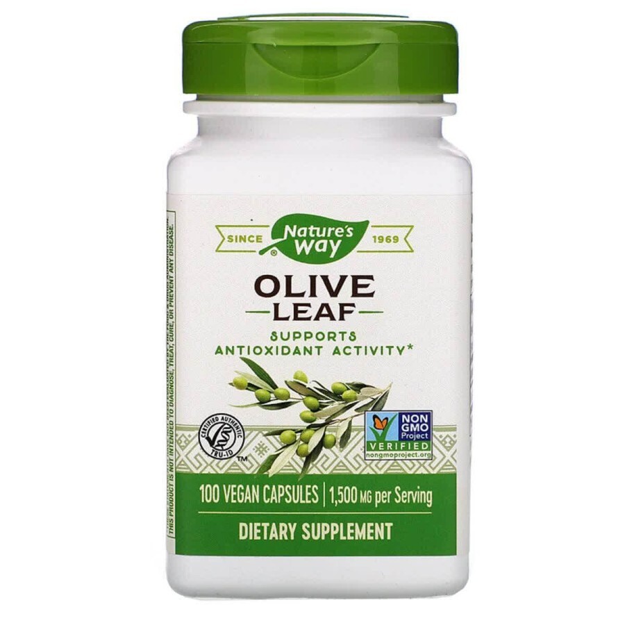 Оливкове листя Olive Leaves Nature's Way 1500 мг 100 Капсул: ціни та характеристики
