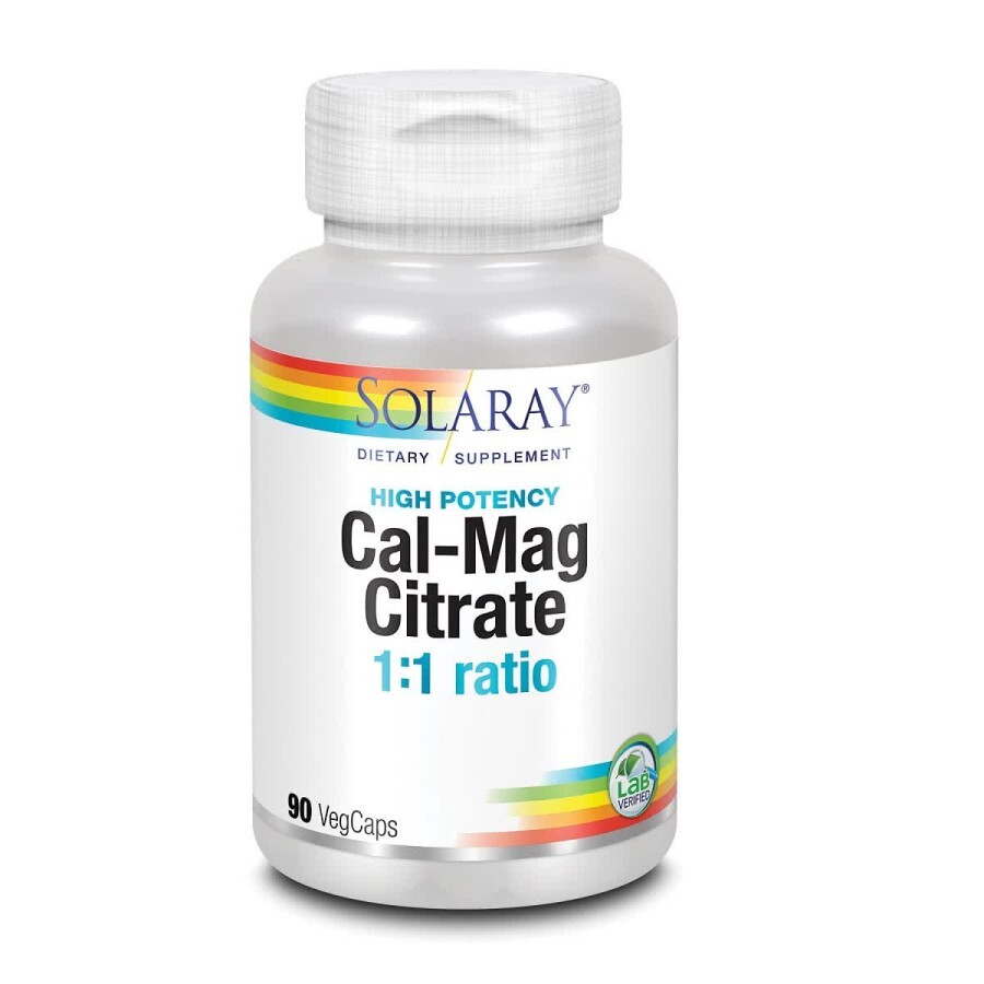 Кальцій і Магній Cal-Mag Citrate High Potency Solaray 90 Капсул: ціни та характеристики